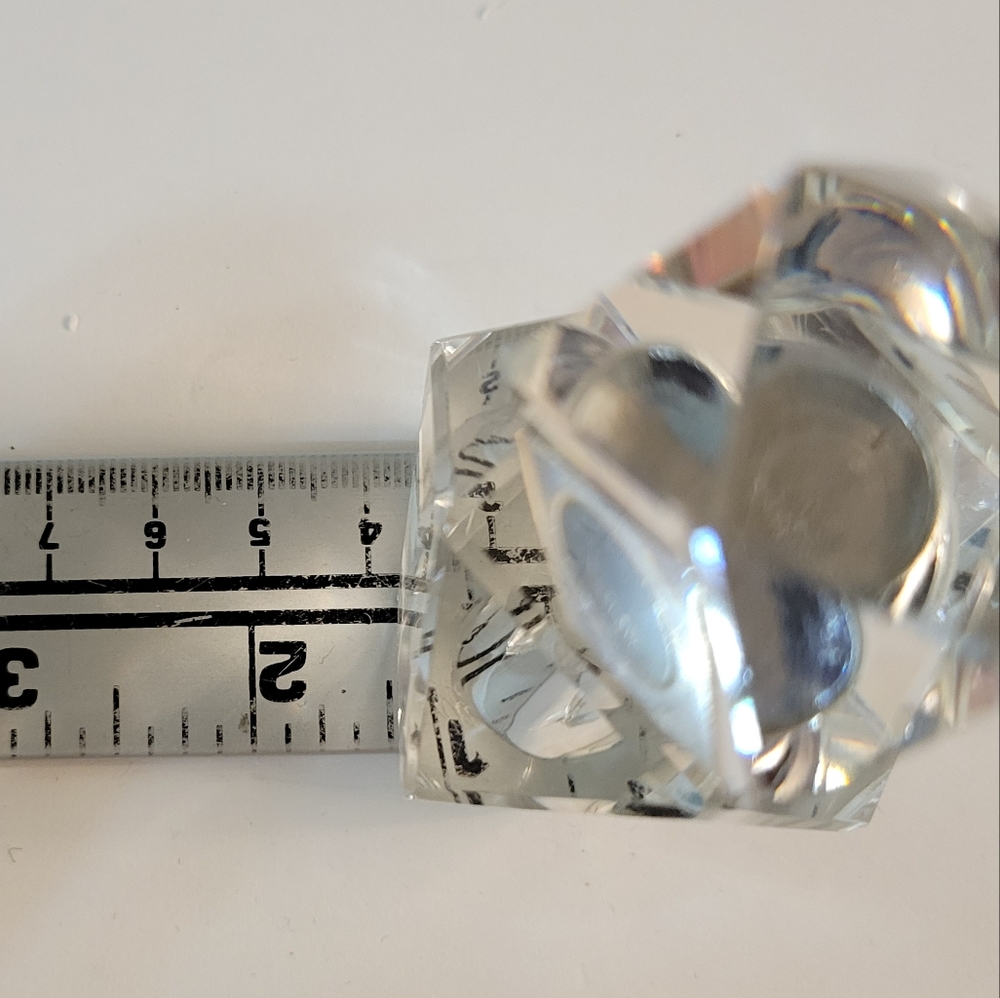 Oleg Cassini Hexagon Crystal Faceted Perfume Bottle - Picture 8 of 11
